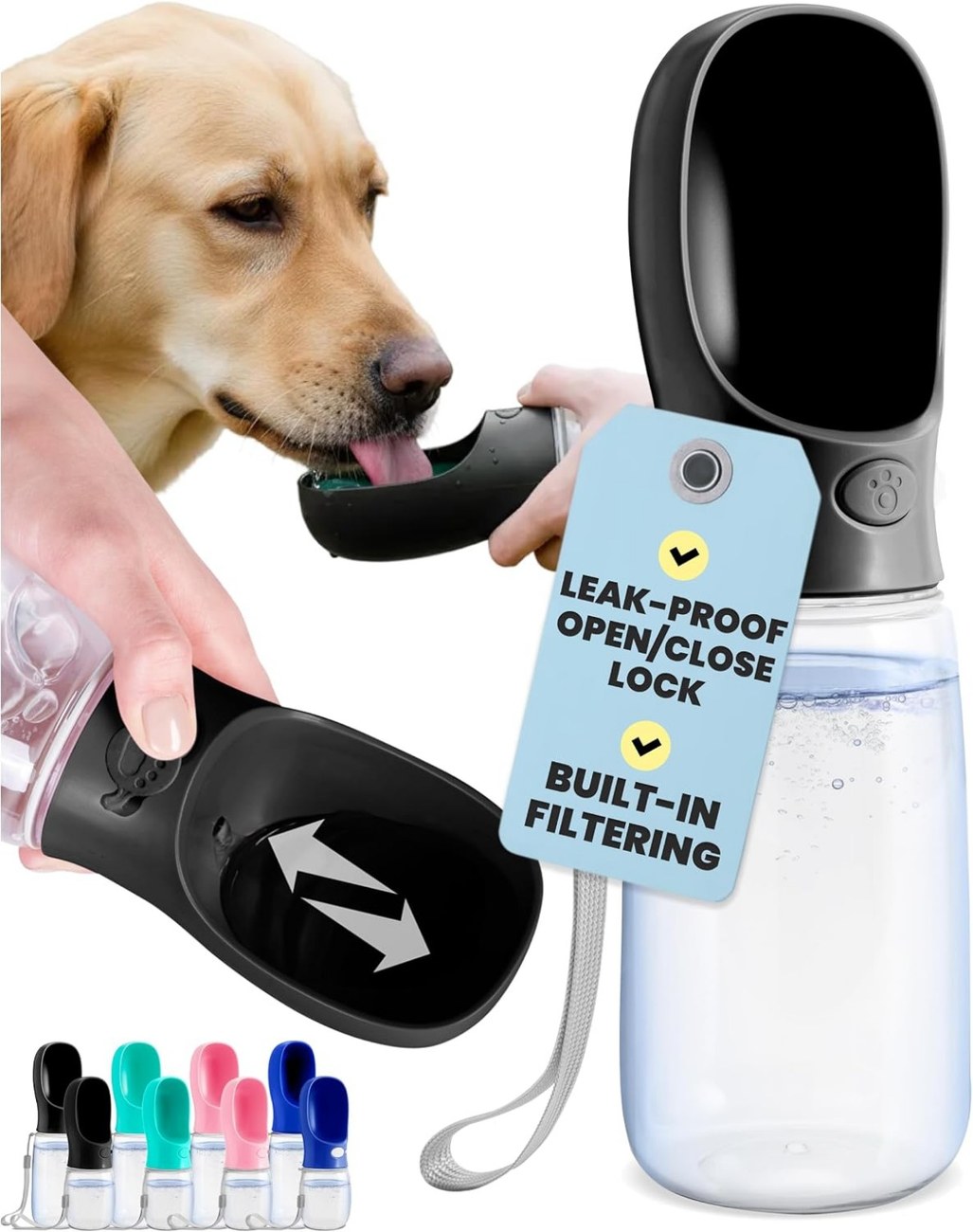 Cibaabo Portable Dog Water Bottle for Walks & Travel