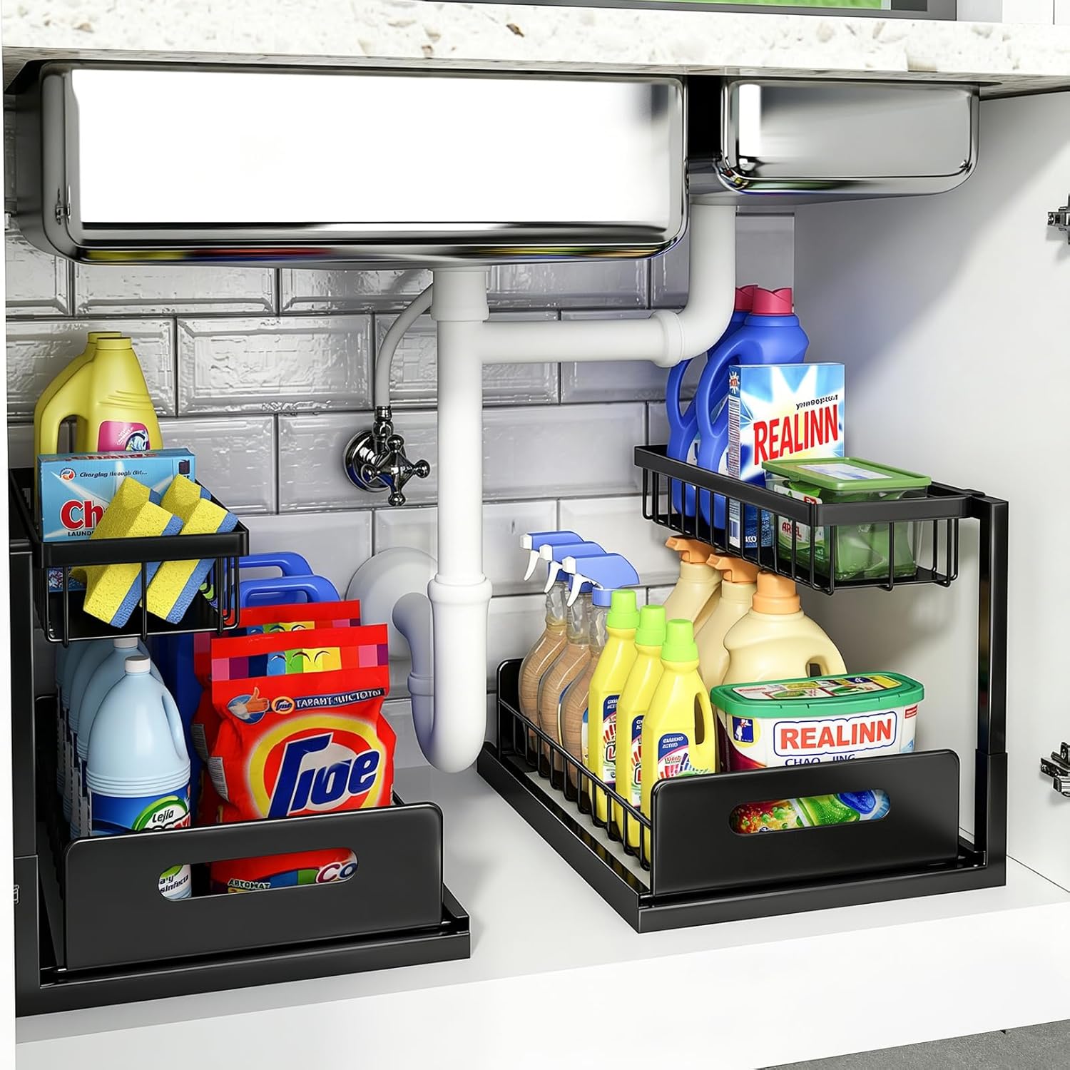 Turn awkward under-sink space into two levels